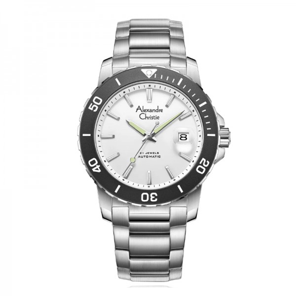 Alexandre Christie AC 6141 Silver White Steel Automatic MABSSSL